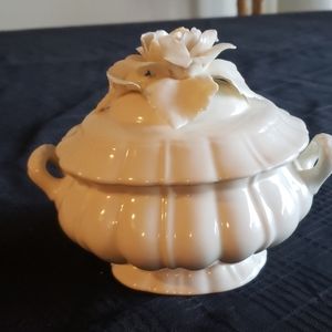 Antique Reflections Gravy Boat with Rose Handle.